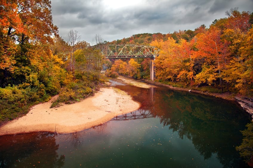 Add These 3 Travel Nurse Destinations to Your List Buffalo River in Arkansas in autumn