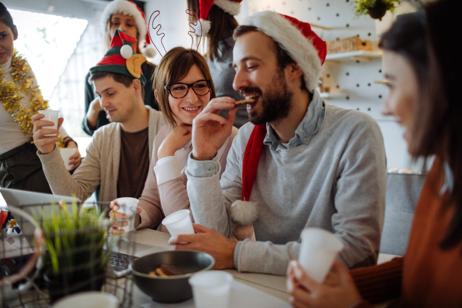 christmas party with travel nurses