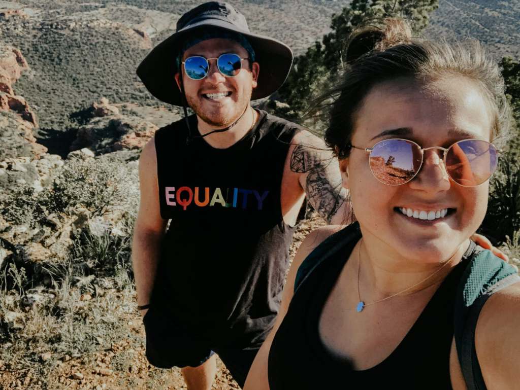 travel nurse pair hiking in phoenix arizona while on assignment