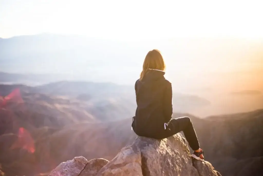 Woman Relaxing on a Hike