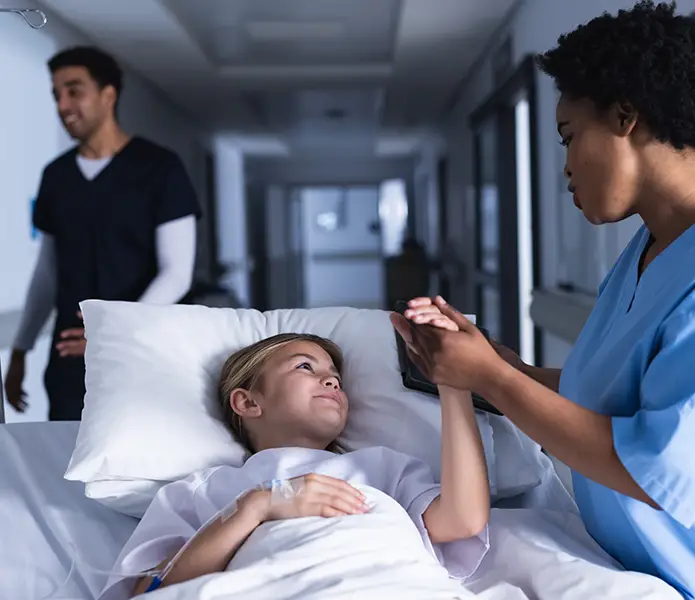 nurse talking to gil