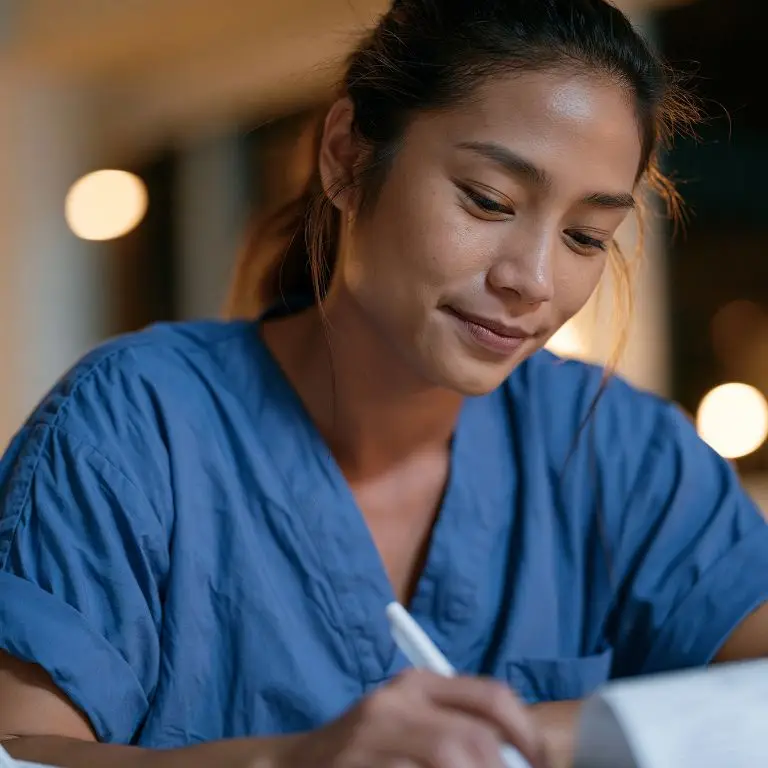 nurse studying for continuing education credits