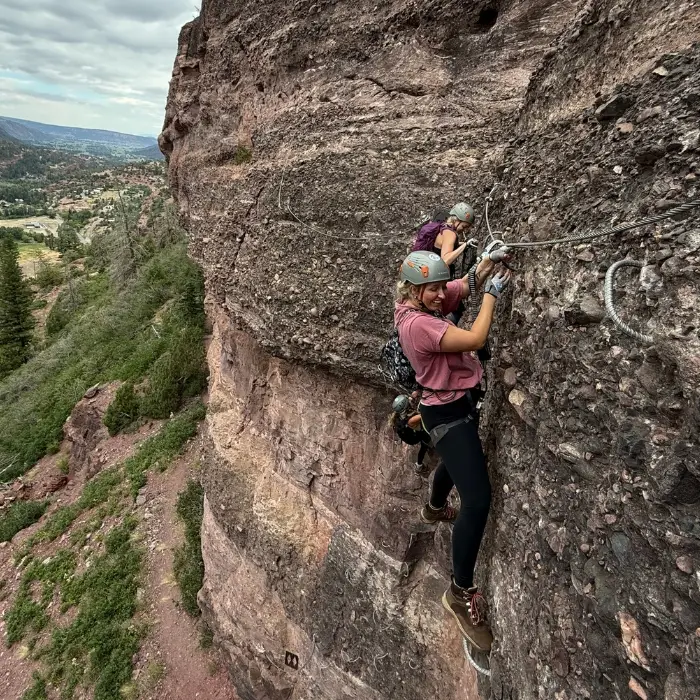 healthcare traveler exploring canyon side